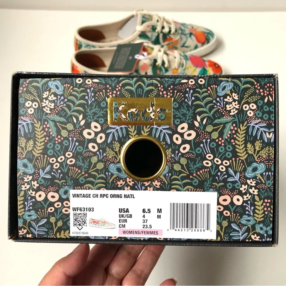 NIB Keds x Rifle Paper Co Vintage Champion Orangerie Floral Sneakers Size 6.5